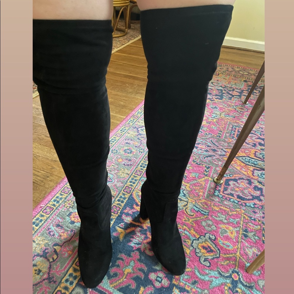 Steve Madden Black Over-the-Knee Suede Boots